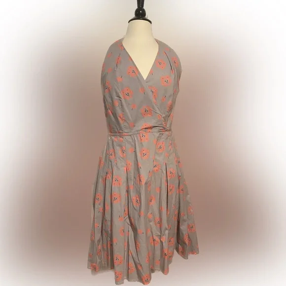 boden halter neck dress Rosa Halter Linen Midi Dress-Navy main image 1